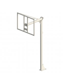 Juego canastas minibasket monotubo new tubo 114 mm fijas  con base para anclaje-sin tablero, aro