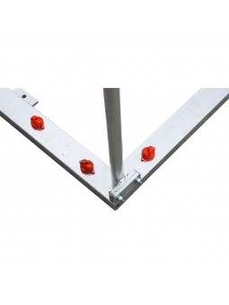 Juego porterías galvanizadas fútbol sala/balonmano metálicas trasladables 80x80mm con base 80x40mm
