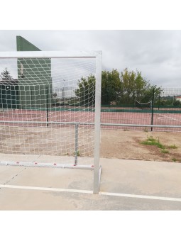 Juego porterías galvanizadas fútbol sala/balonmano metálicas trasladables 80x80mm con base 80x40mm