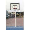 Juego canastas minibasket monotubo new tubo 114 mm fijas  con base para anclaje-sin tablero, aro
