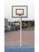 Juego canastas minibasket monotubo new tubo 114 mm fijas  con base para anclaje-sin tablero, aro