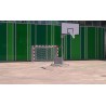 Jgo canastas galvanizadas baloncesto deluxe monotubo trasladables 2 ruedas con carro -sin tableros, aros y redes