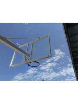 Juego de 2 canastas baloncesto deluxe monotubo fijas con base para anclaje -sin tablero ni aro-