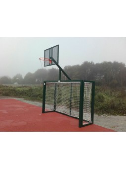 Juego de 2 porterías f.sala/balonmano - canasta basket verde
