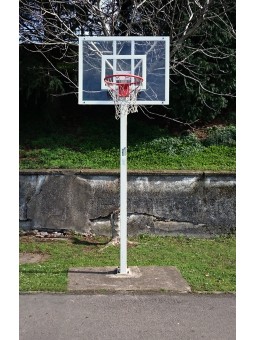 Juego de 2 canastas minibasket deluxe monotubo tubo 100 fijas con base para anclaje -sin tablero ni aro-