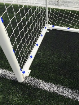 Juego porterías fútbol 11 metálicas trasladables tubo 100 mm reglamentarias