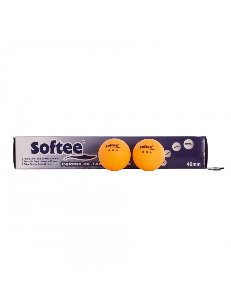Caja 6uds pelotas tenis de mesa 40mm softee