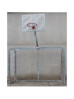 Juego porterías galvanizadas fútbol sala/balonmano - canasta basket