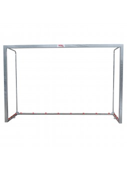 Juego porterías galvanizadas fútbol sala/balonmano metálicas trasladables 80x80mm con base 80x40mm