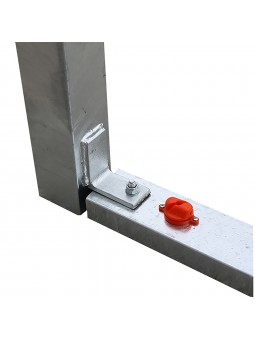 Juego porterías galvanizadas fútbol sala/balonmano metálicas trasladables 80x80mm con base 80x40mm