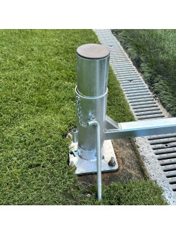 Juego porterías aluminio fútbol 7 90 mm abatibles con arquillos cincados