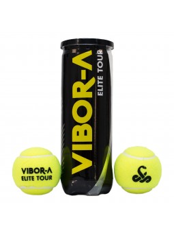 Bote de 3 pelotas de pádel vibor-a elite tour