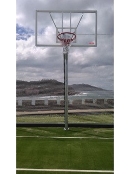 Jgo canastas galvanizadas baloncesto monotubo new tubo 114 mm fijas con base anclaje-sin tablero,aro