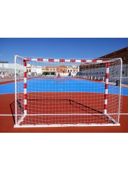 Jgo porterías f.sala/balonmano metálicas trasladables 80x80mm con base 80x40mm