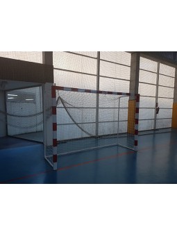 Juego de 2 porterías f.sala/balonmano metálicas trasladables 80x80mm con base de tubo redondo