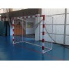 Juego de 2 porterías f.sala/balonmano metálicas trasladables 80x80mm con base de tubo redondo