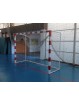 Juego de 2 porterías f.sala/balonmano metálicas trasladables 80x80mm con base de tubo redondo