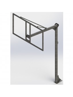 Jgo canastas galvanizadas baloncesto monotubo new tubo 114 mm fijas con base anclaje-sin tablero,aro