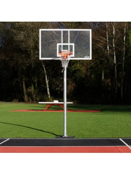 Jgo canastas galvanizadas baloncesto monotubo new tubo 114 mm fijas con base anclaje-sin tablero,aro