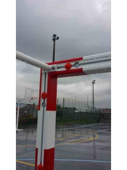 Juego porterías f.sala/balonmano aluminio trasladables 80x80mm con base 80x40mm