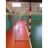 Juego porterías aluminio balonmano-fútbol sala 80x80 trasladables con base tubo redondo