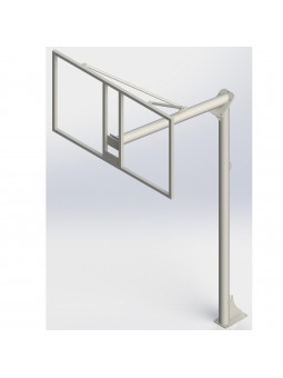 Juego de 2 canastas baloncesto monotubo new tubo 114 mm fijas  -sin tablero, aro- con base de anclaje