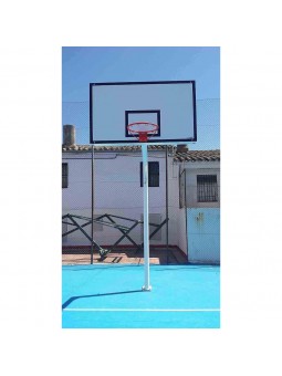 Juego de 2 canastas baloncesto monotubo new tubo 114 mm fijas  -sin tablero, aro- con base de anclaje