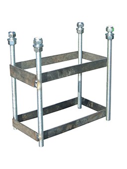 Juego de 2 canastas baloncesto monotubo new tubo 114 mm fijas  -sin tablero, aro- con base de anclaje