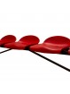 Banco metálico con asientos rojo pvc -5 plazas- respaldo bajo