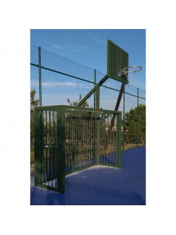 Juego de 2 porterías f.sala/balonmano - canasta basket antivandálica verde