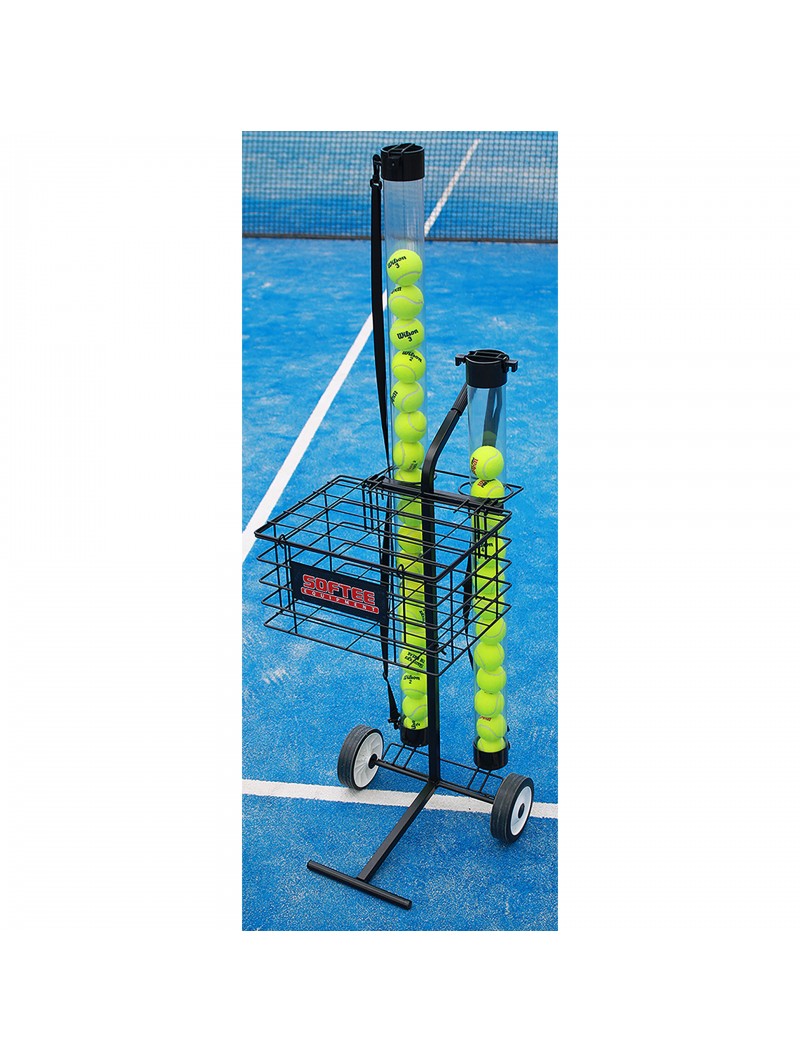 Carro portapelotas tenis/pádel 80 pelotas softee